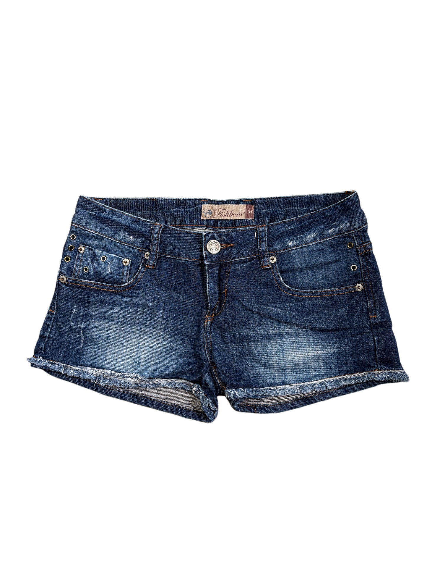 2000s Fishbone O-rings Jeans Shorts