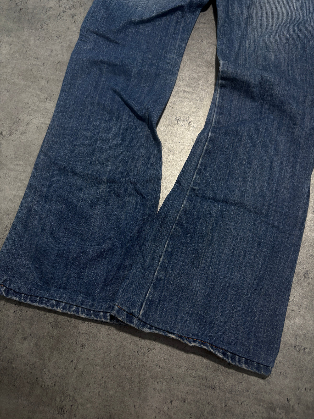 2000s Flare Embroidery Washed Jeans