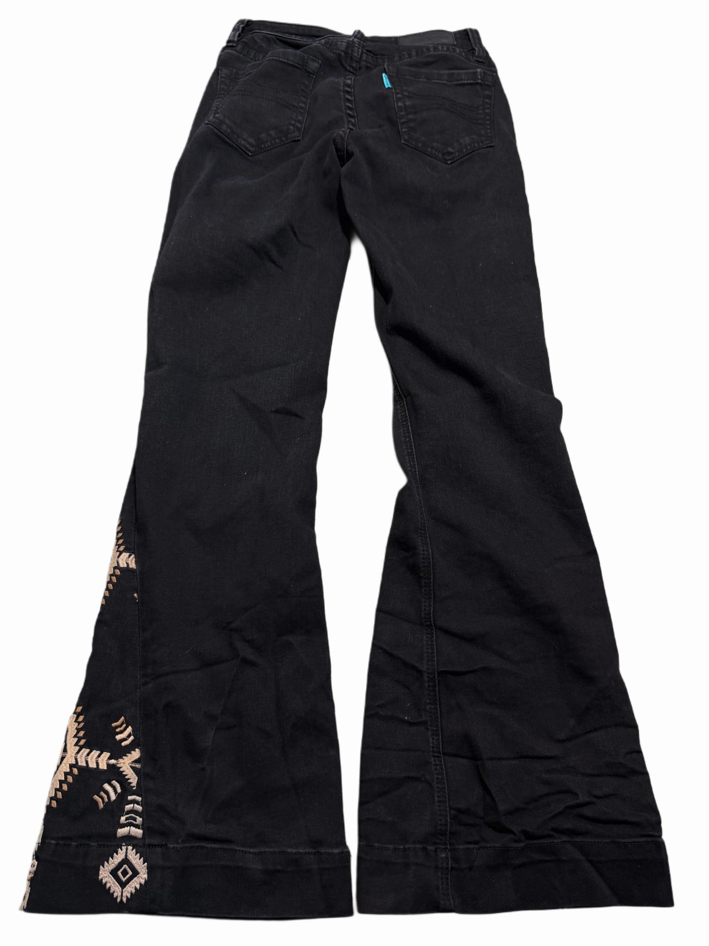 2000s Flare Rock&Roll Denim Black Jeans