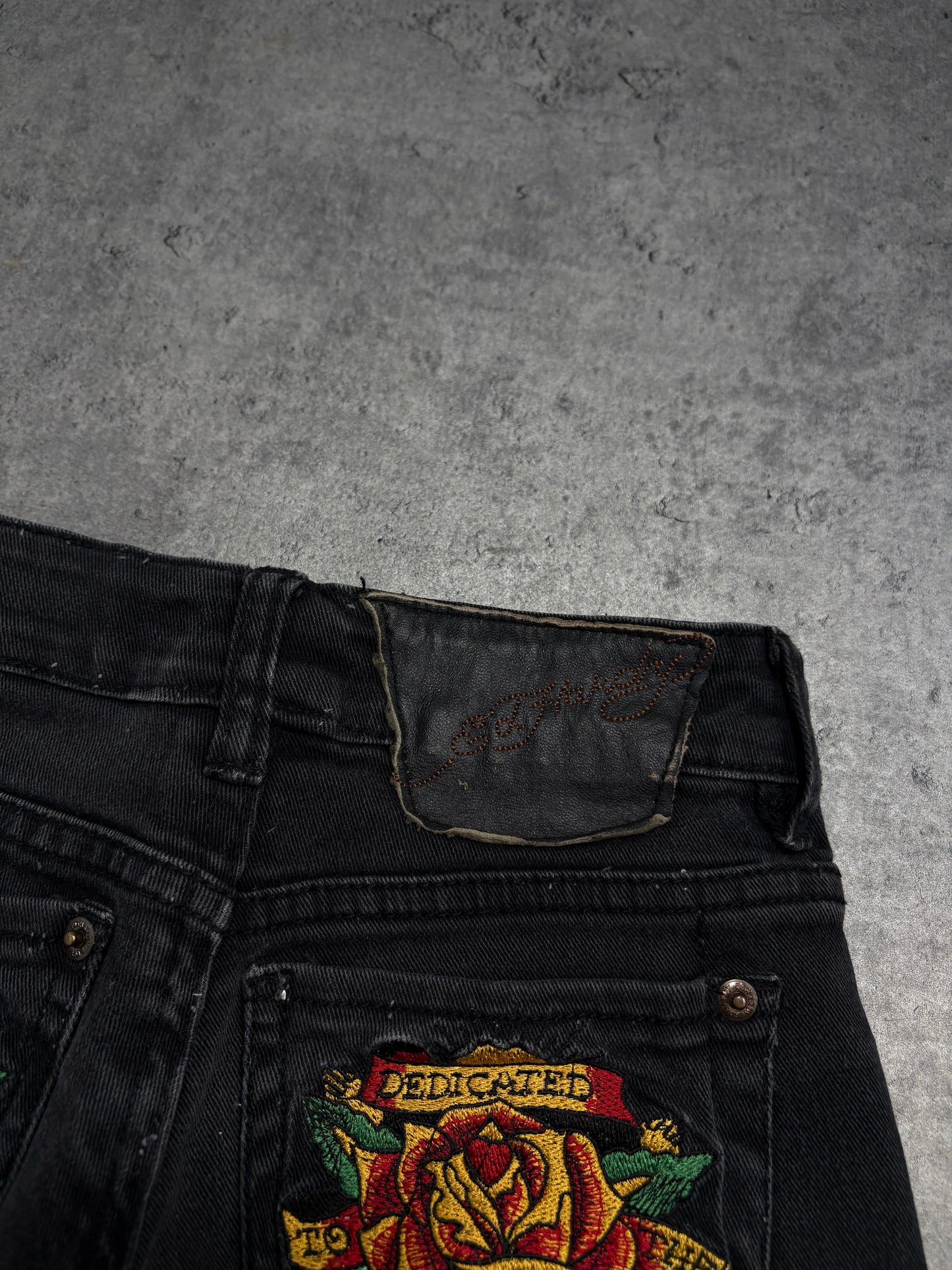 2000s Ed Hardy denim shorts