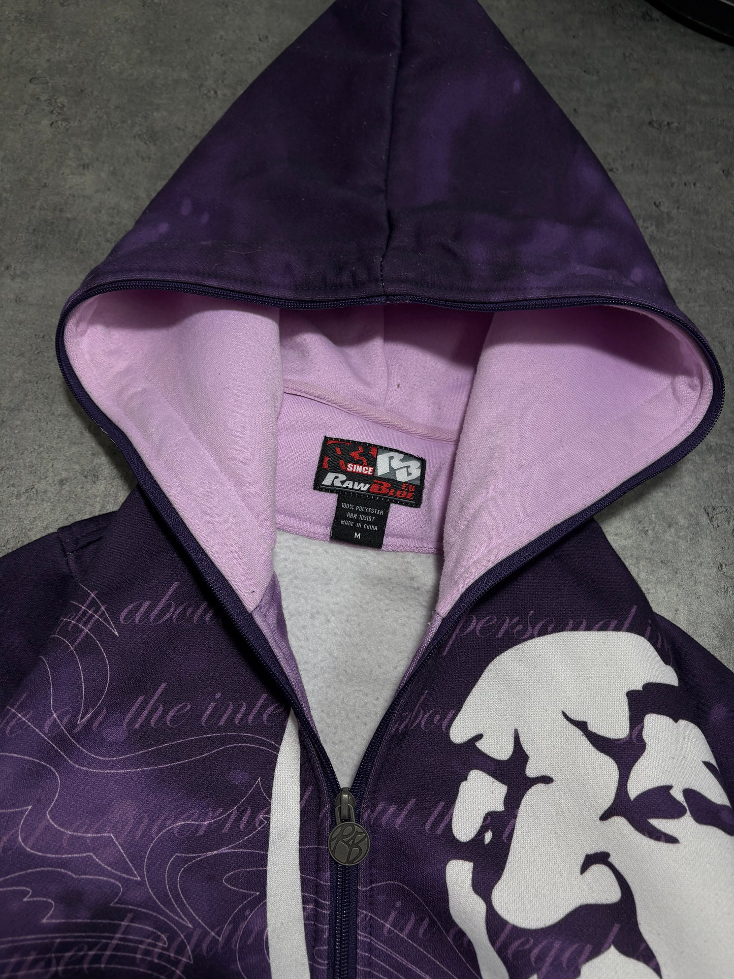2000s Raw Blue Rap full zip hoodie *RARE*