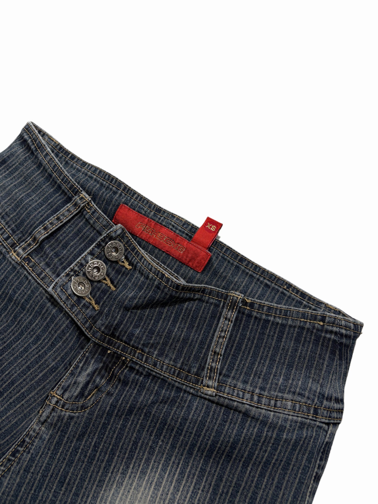 2000s Flare washed stripes dark grey pants flared y2k bootcut