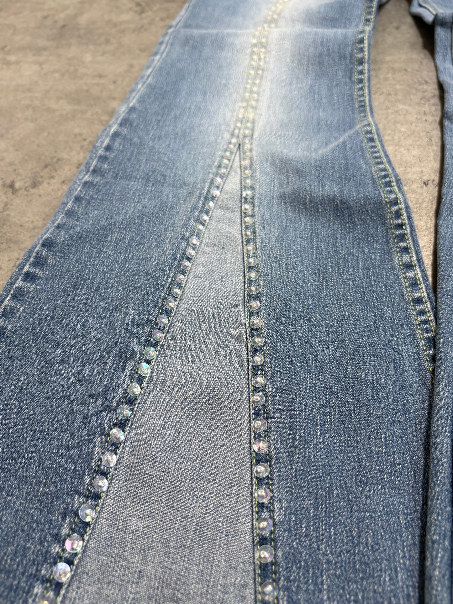 2000s Flare Jeans Washed Dzwony Y2K