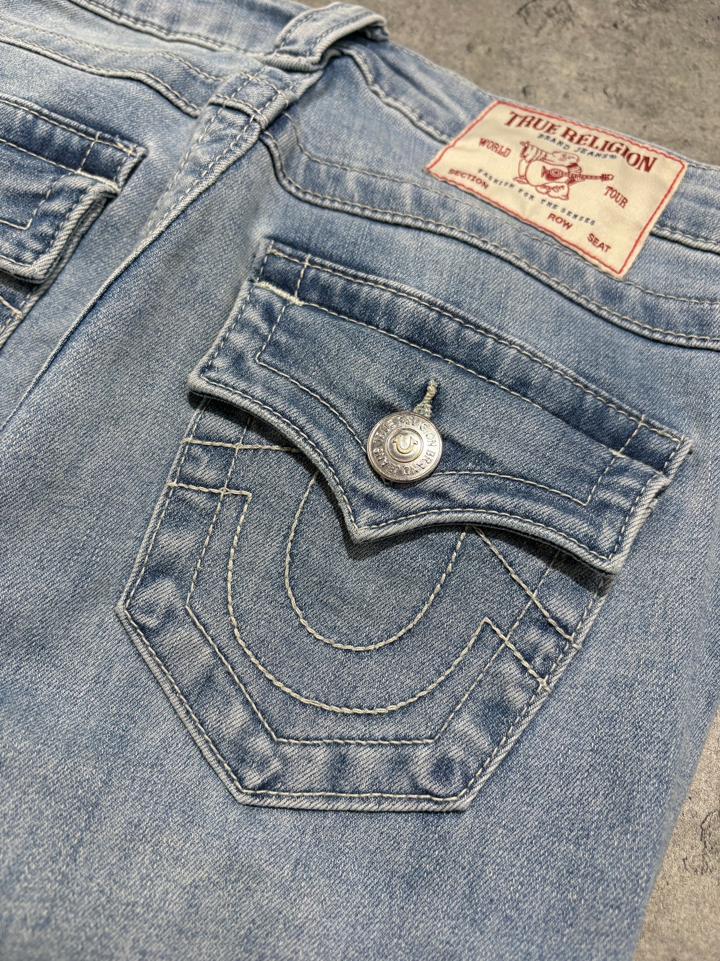 True Religion Becca Flare Light Blue Washed Jeans Dzwony