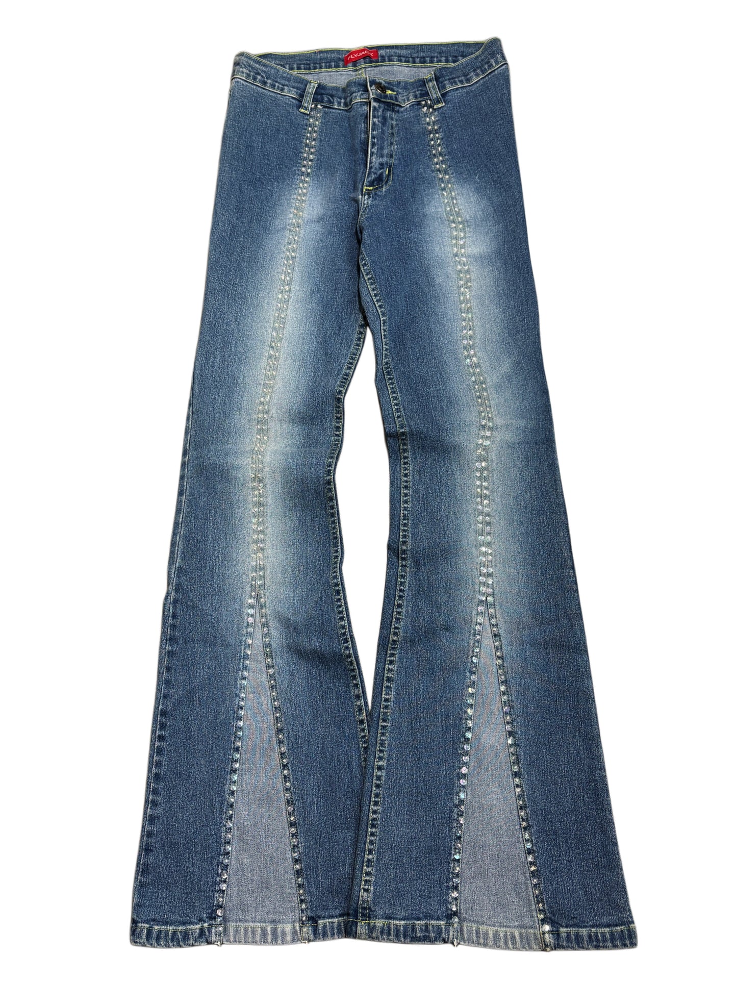 2000s Flare Jeans Washed Dzwony Y2K