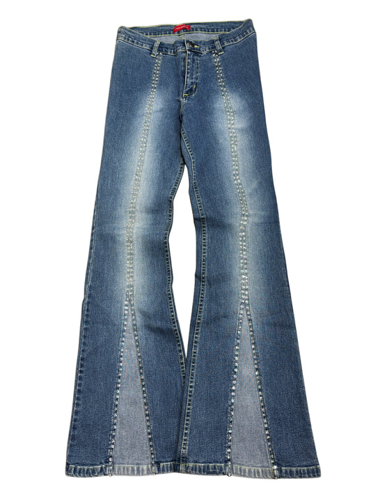 2000s Flare Jeans Washed Dzwony Y2K
