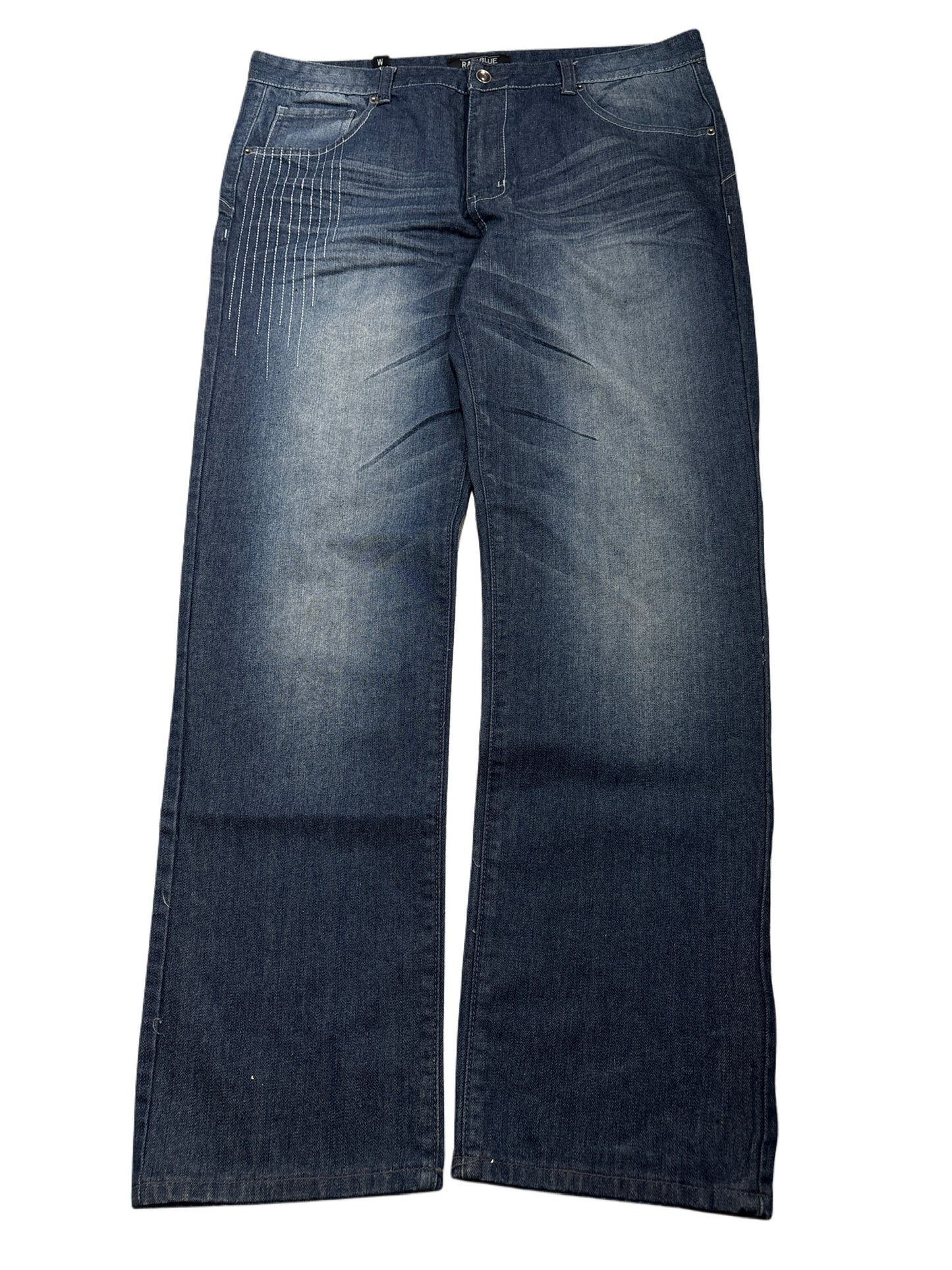 2000s Raw Blue Baggy Jeans