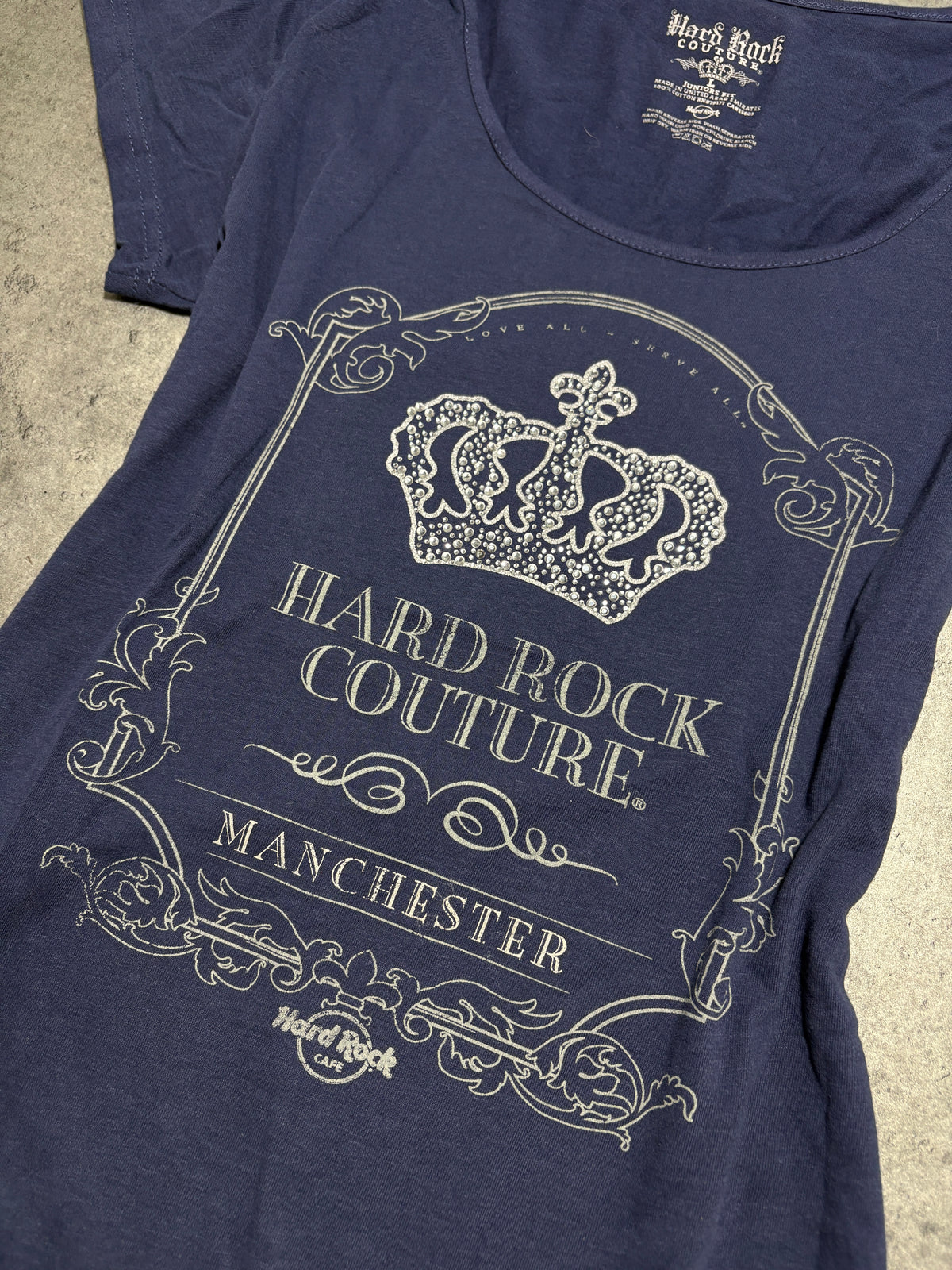 2000s Crown Hard Rock Cafe Baby Tee T-shirt Y2K