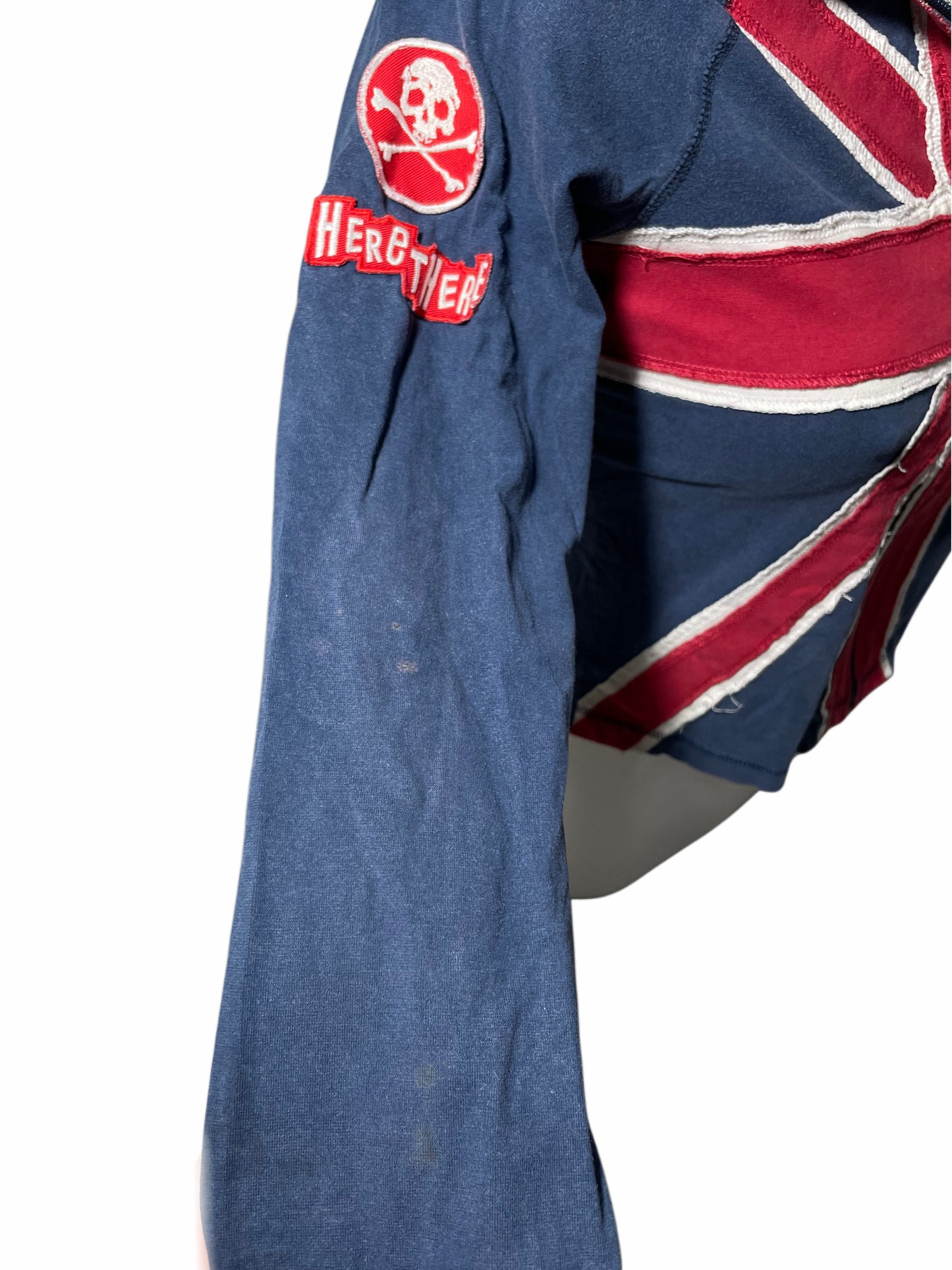 Fishbone UK Flag cropped zip up hoodie