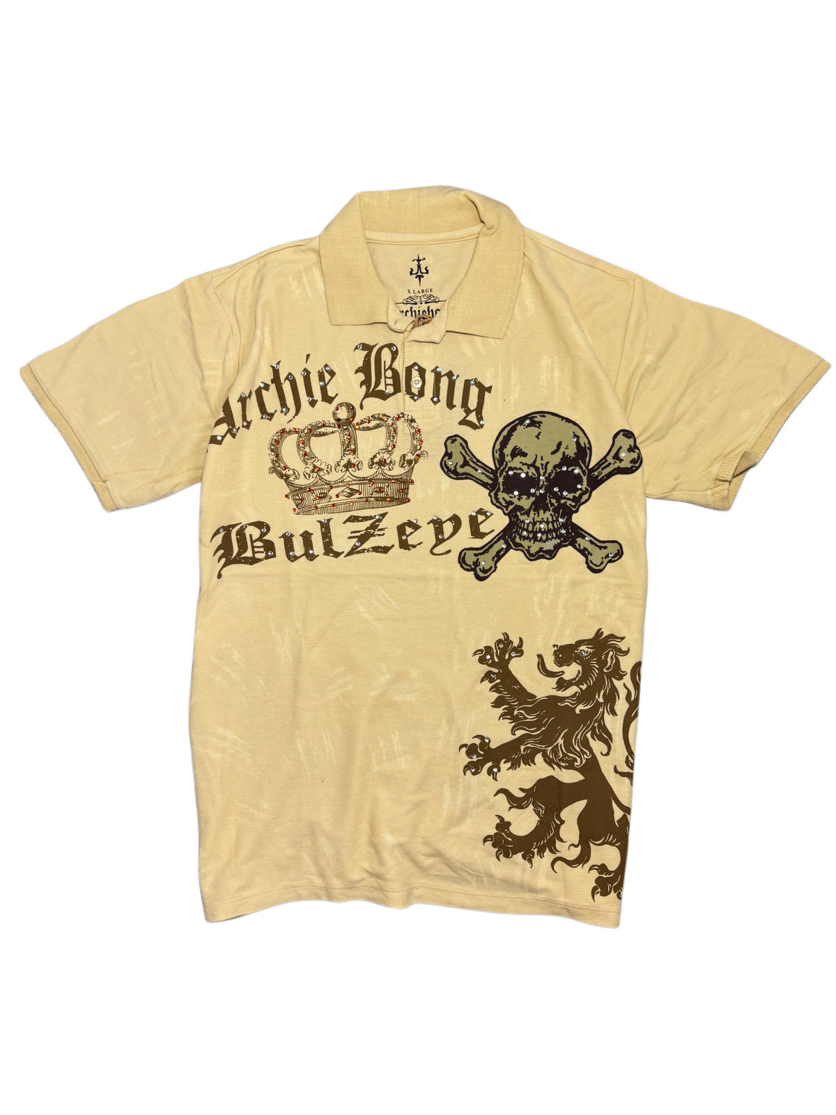 2000s Skull Y2K Archive Polo T-shirt