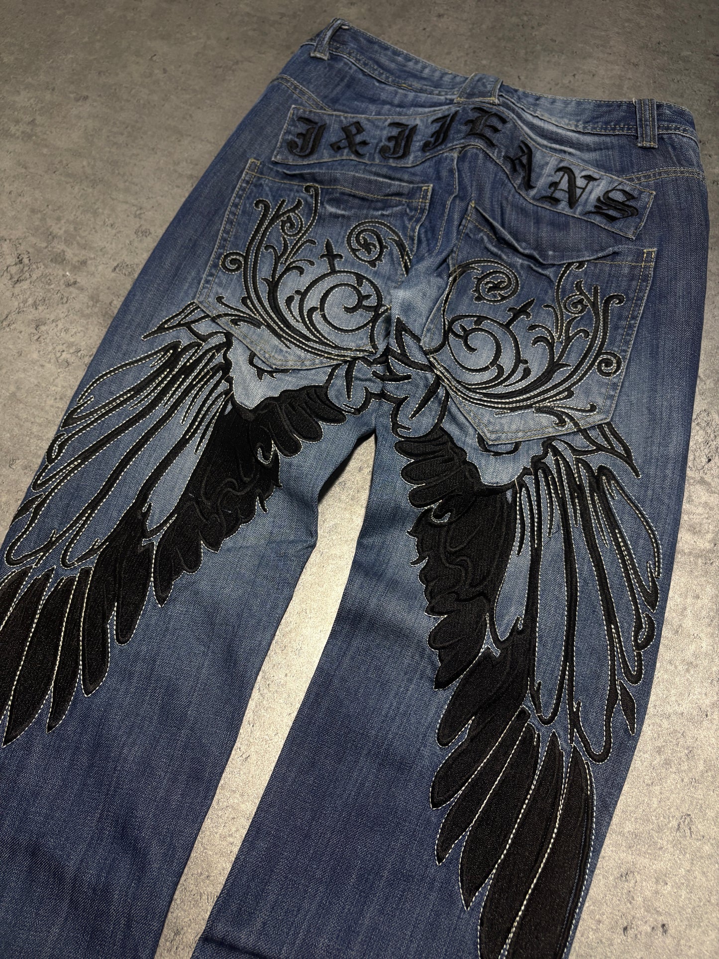 2000s Tribal Wings Jeans