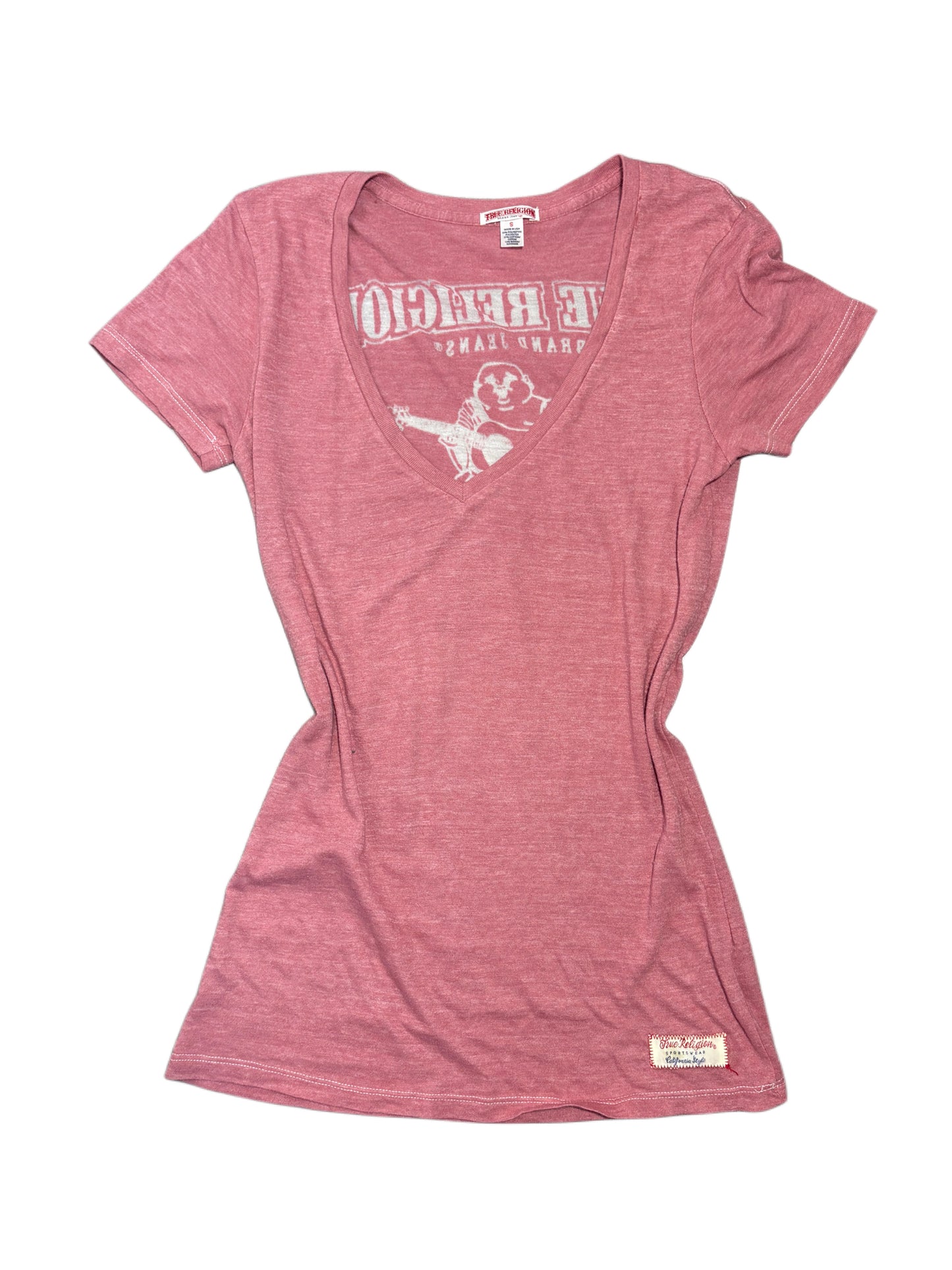 2000s True Religion baby pink t-shirt