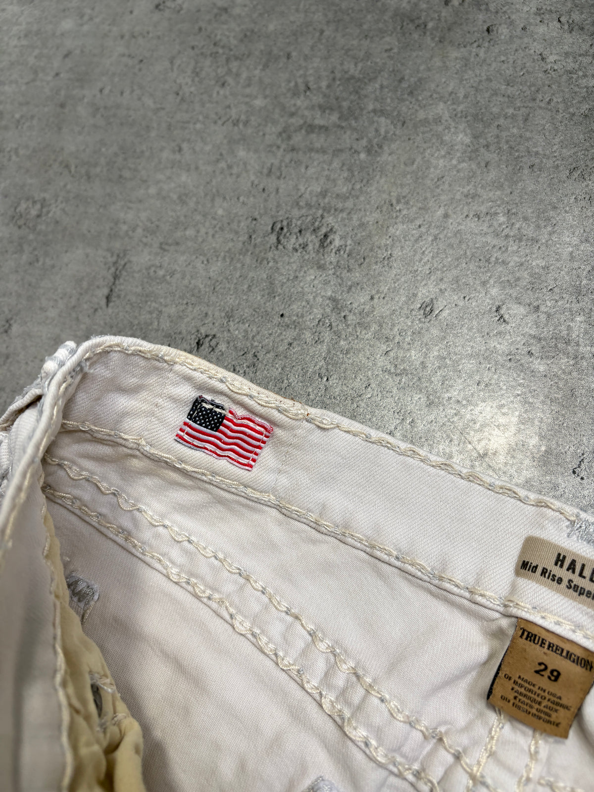 2000s True Religion White Jeans