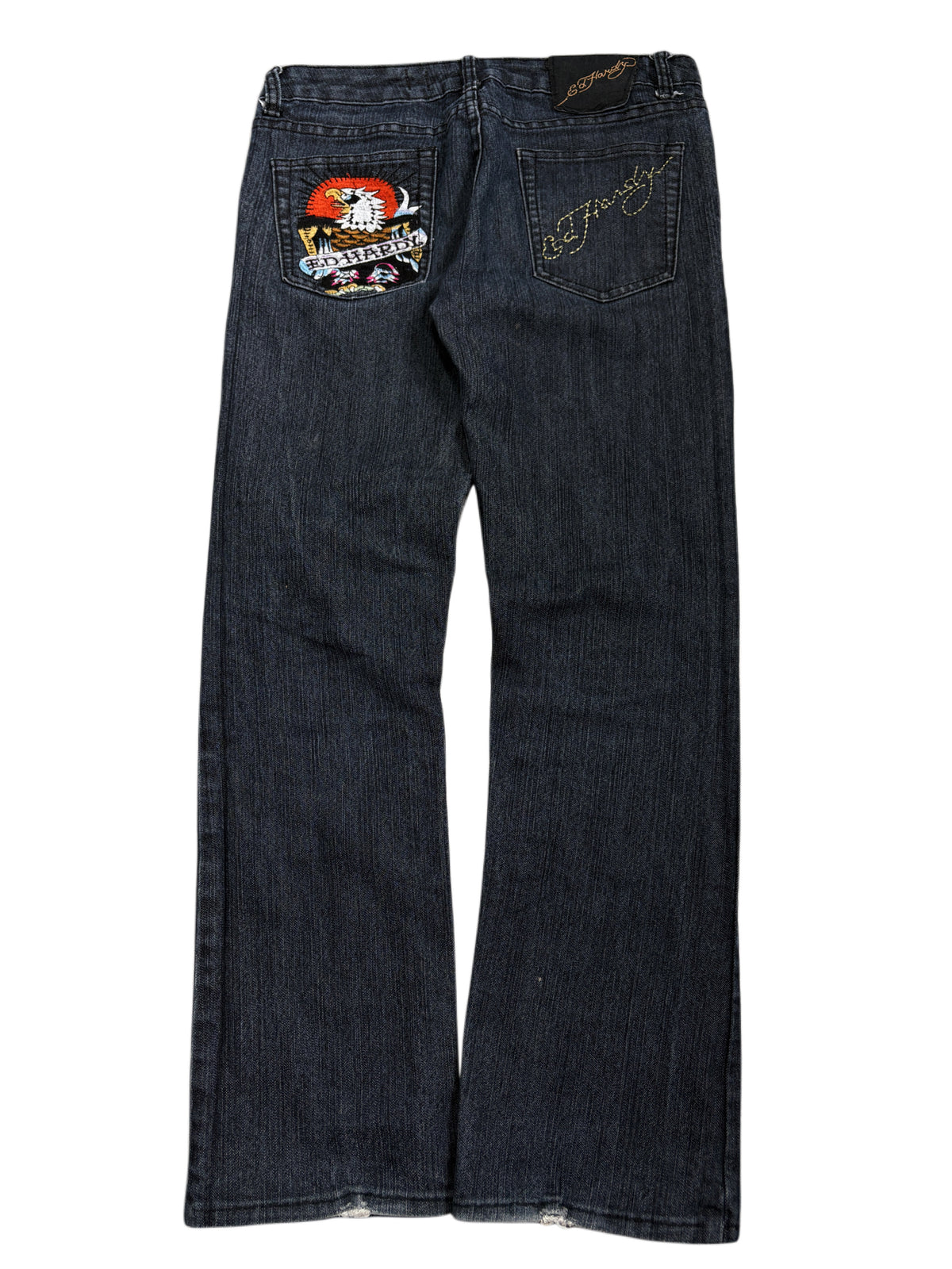 2000s Ed Hardy Y2K Skull Printed Low Rise Jeans