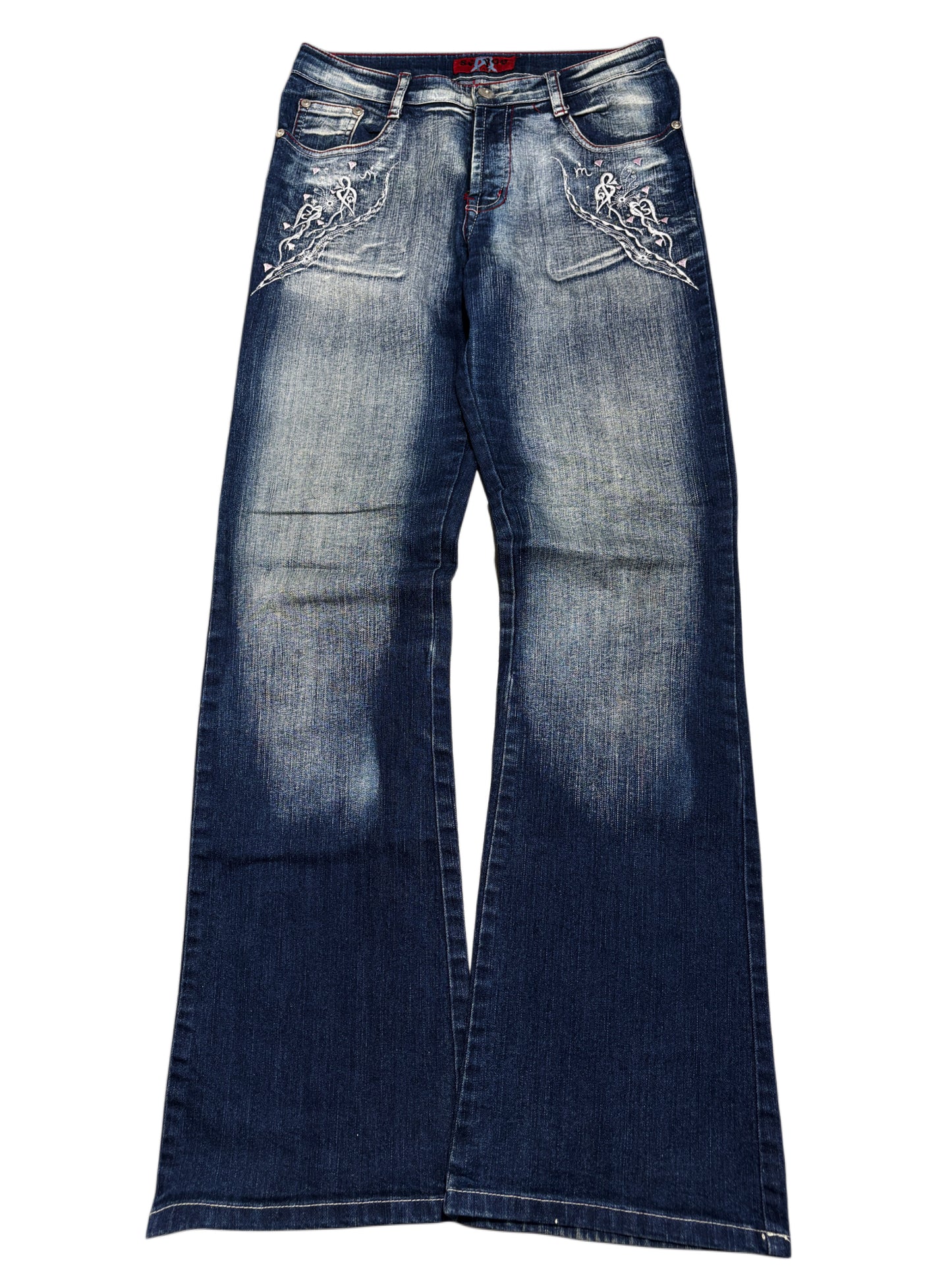 2000s Flare Jeans Dzwony Washed Y2K