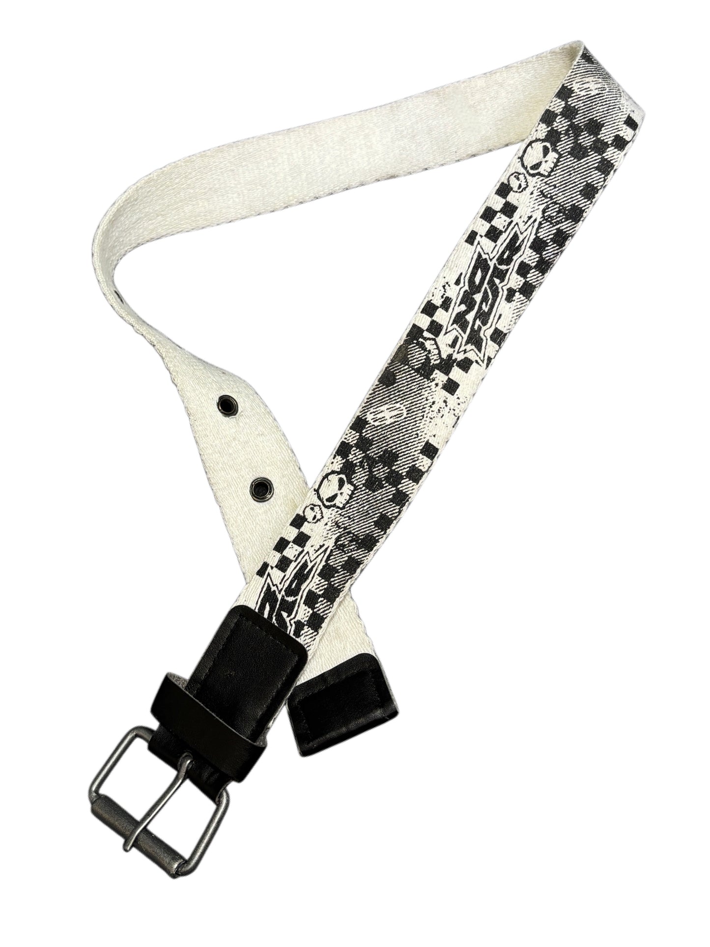 No Fear Belt Y2K Pasek white