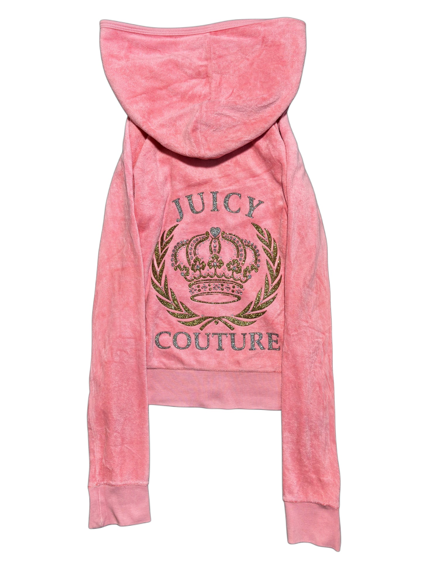 2000s Juicy Couture Welur Zip Up Hoodie pink
