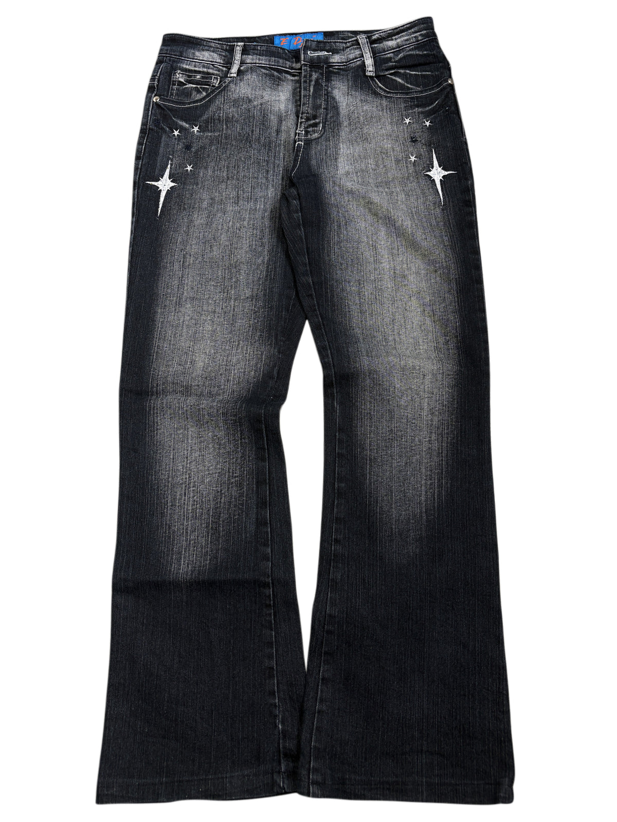 2000s Flare Tribal Y2K Washed Jeans