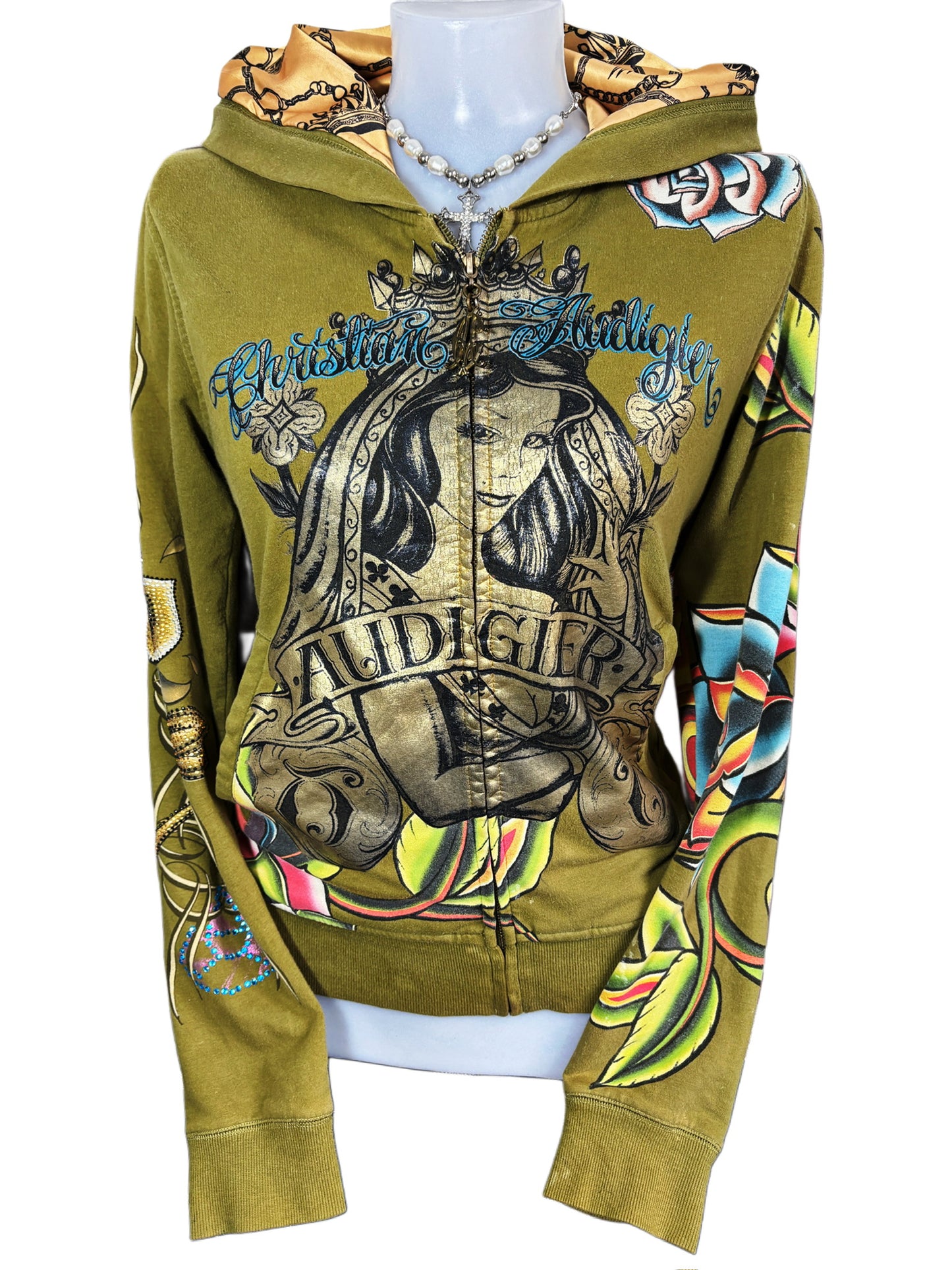 2000s Christian Audigier zip up hoodie