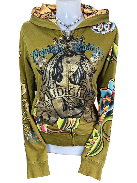 2000s Christian Audigier zip up hoodie