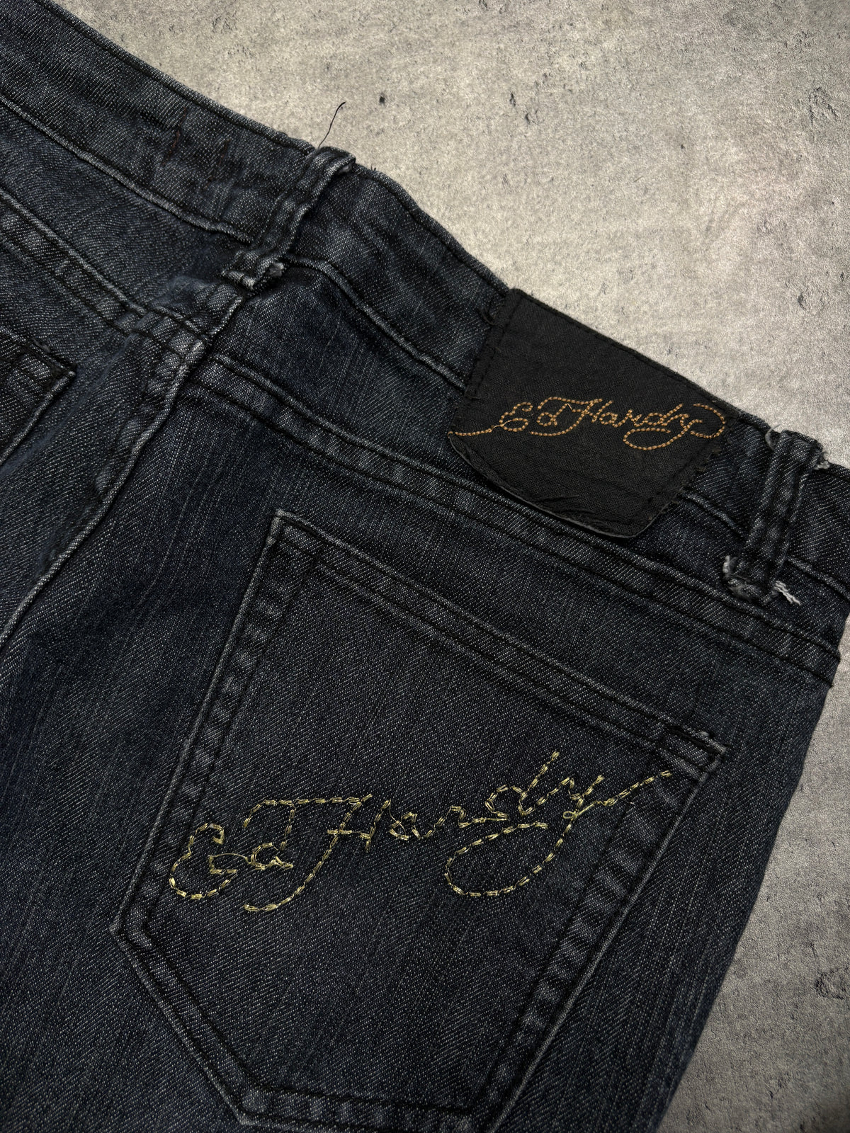 2000s Ed Hardy Y2K Skull Printed Low Rise Jeans