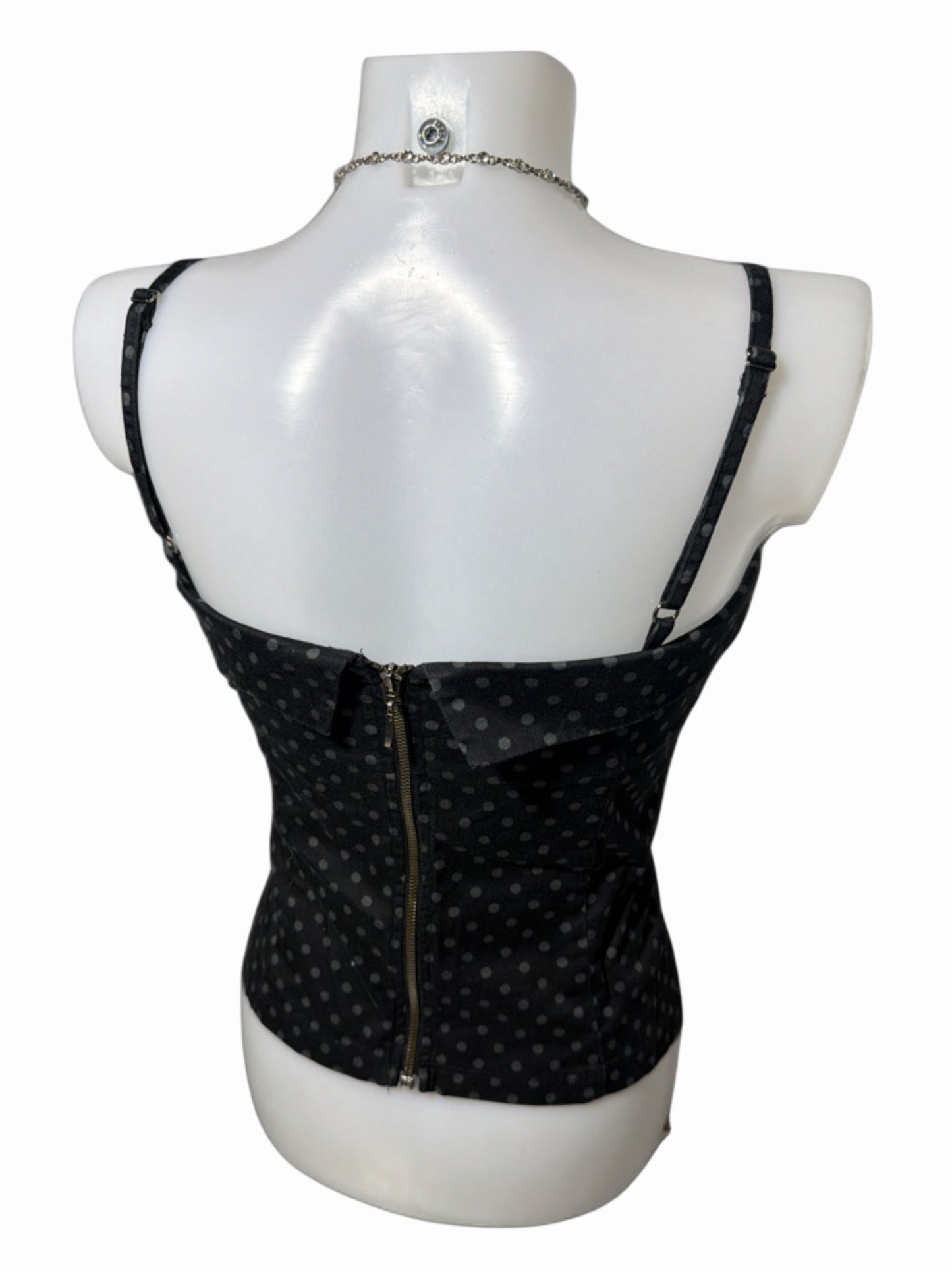 2000s Top Polka Doot gorset w kropki