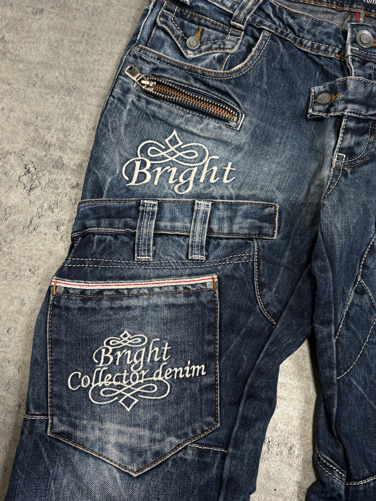 2000s Jeans Bright Y2K japan style Jeans Patchwork