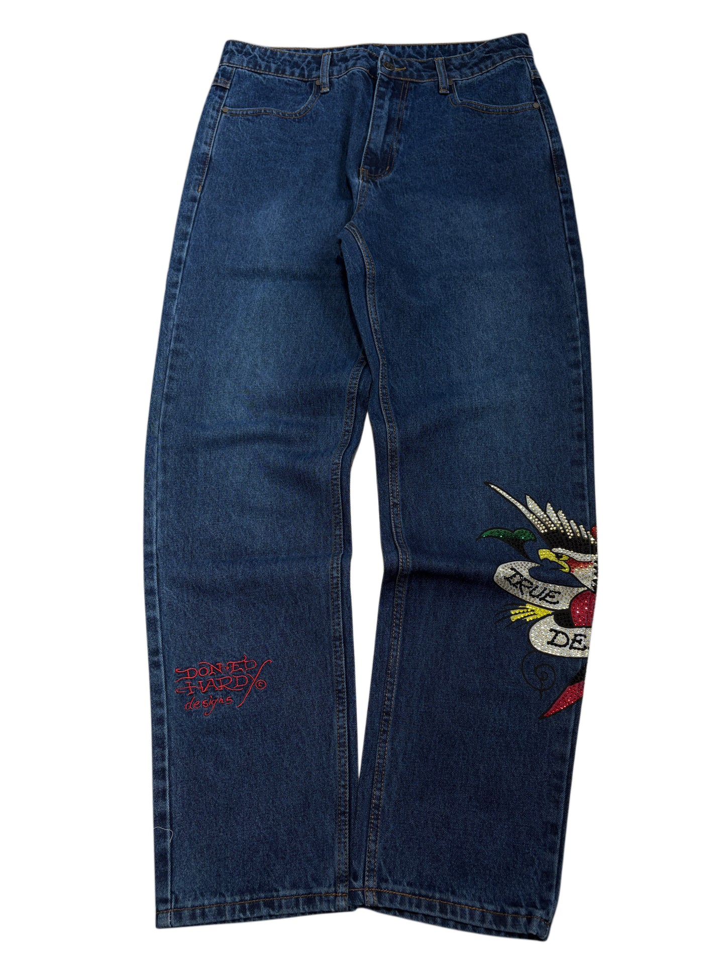 Ed Hardy Embroidery Red Jeans