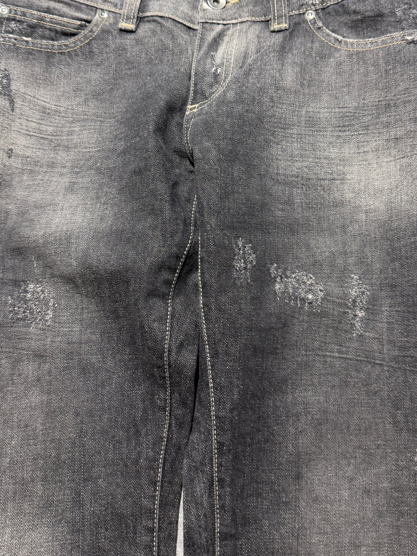 2000s Bootcut Washed Low Waist distressed jeans