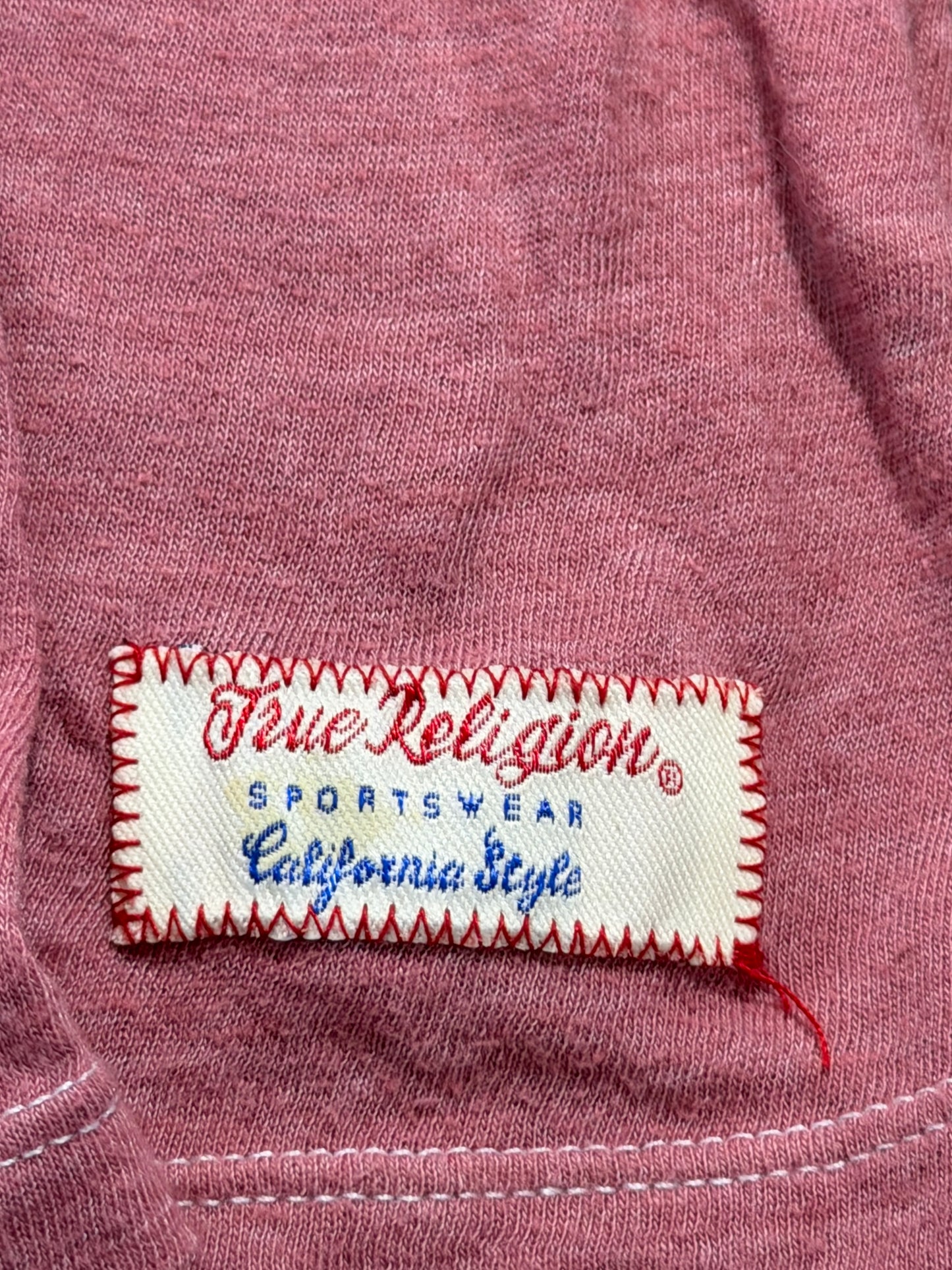 2000s True Religion baby pink t-shirt