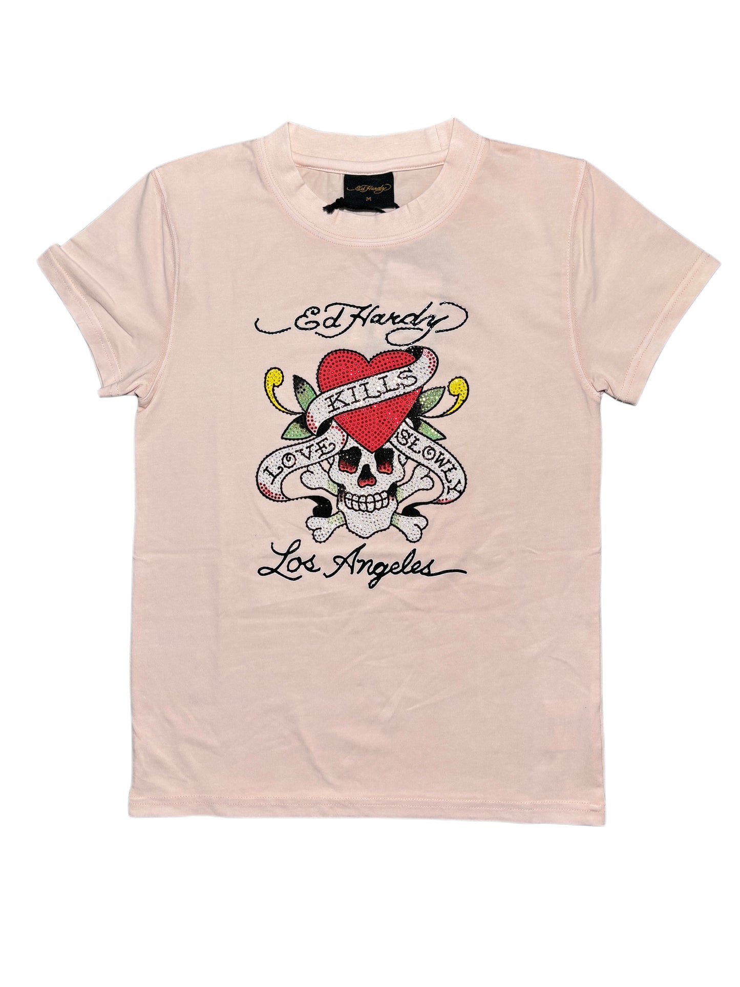 2000s Ed Hardy Skull Baby T-shirt Damski