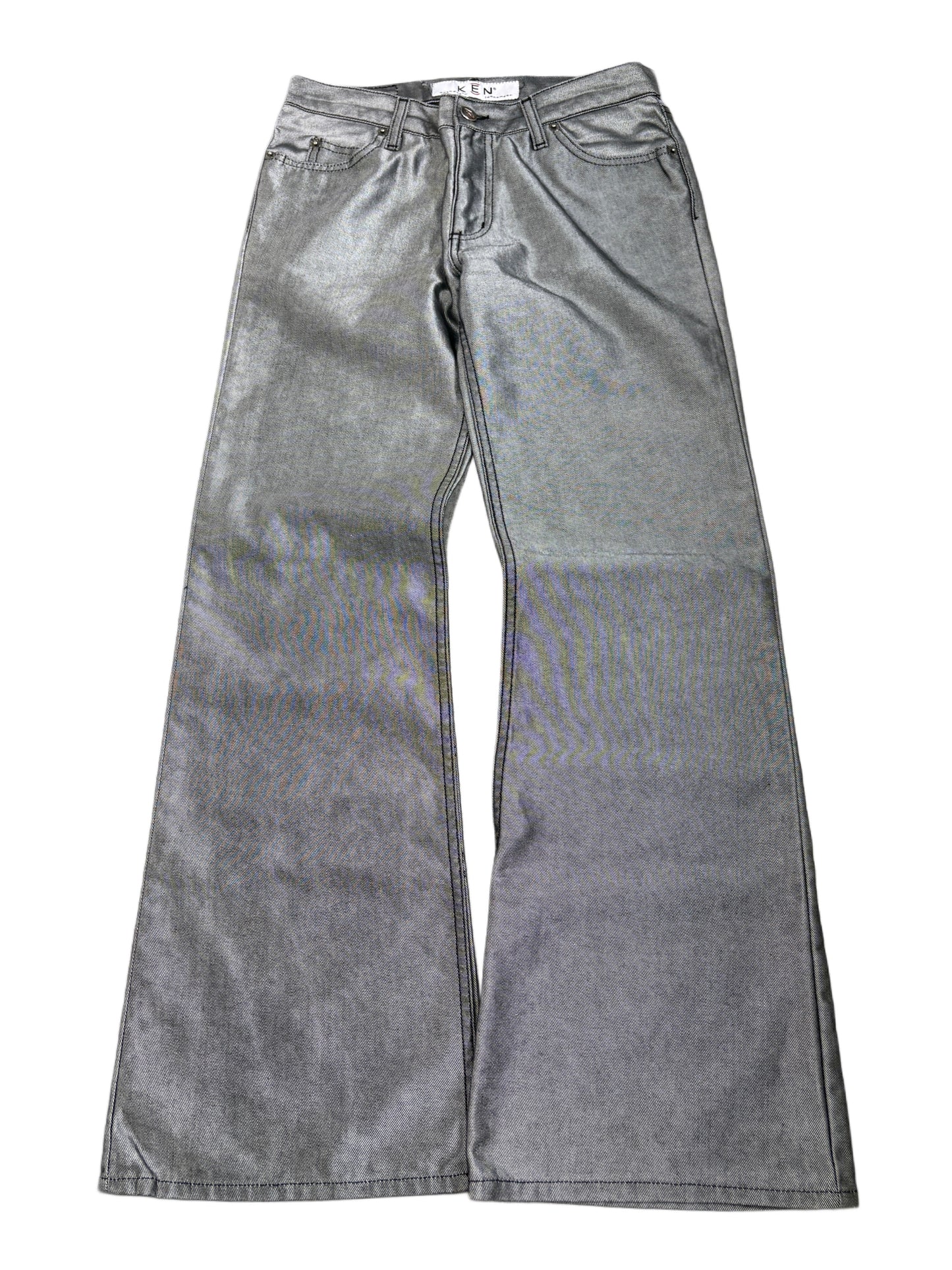 2000s Silver shine flare jeans