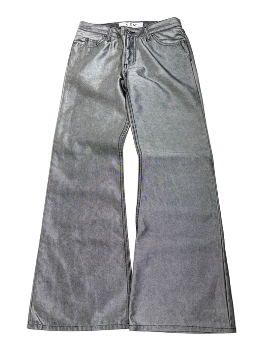 2000s Silver shine flare jeans