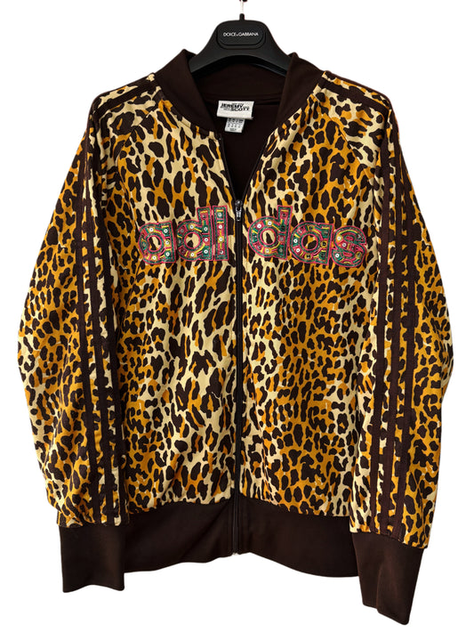 2000s Adidas Jeremy Scott Leopard zip up hoodie *RARE* 2015y