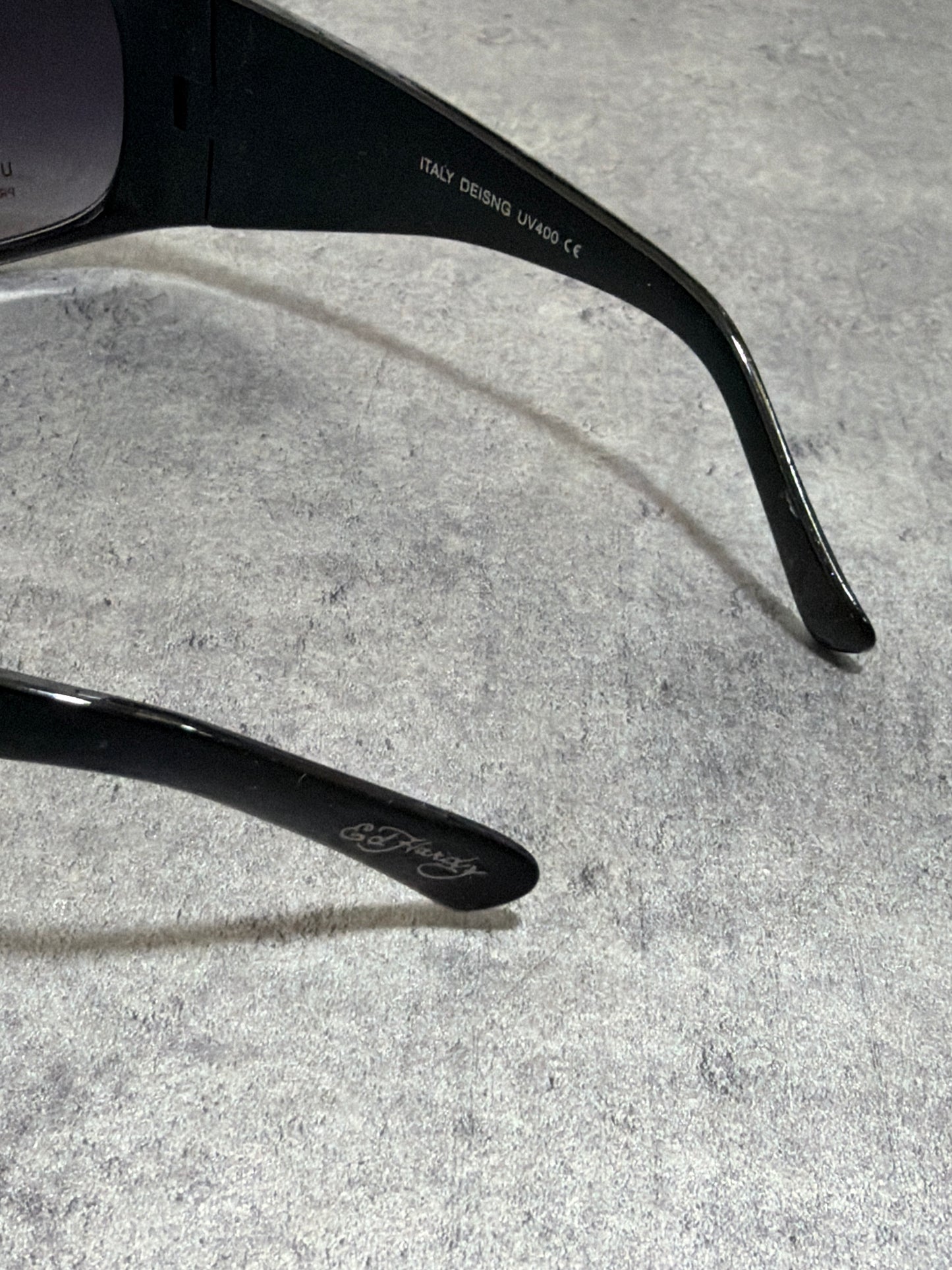 2000s Ed Hardy sunglasses black okulary przeciwsłoneczne