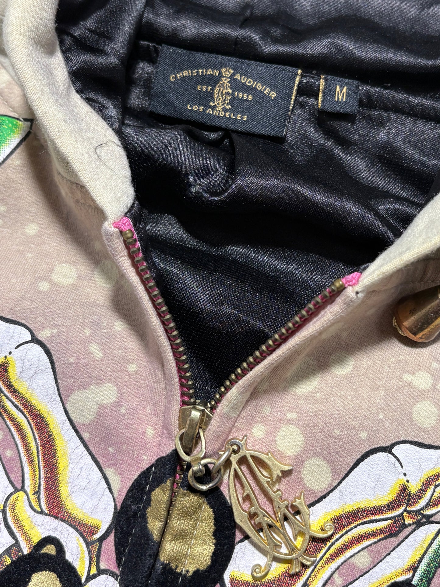 2000s *RARE* CHRISTIAN AUDIGIER ED HARDY ZIP HOODIE