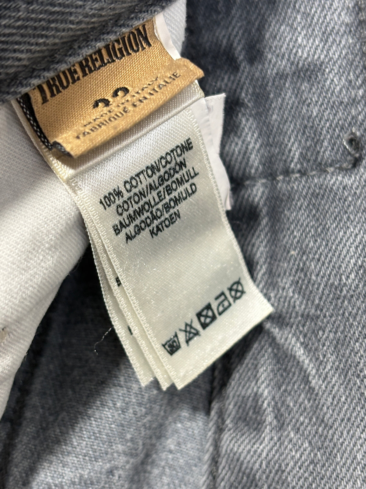 2000s True Religion Light Grey Jeans