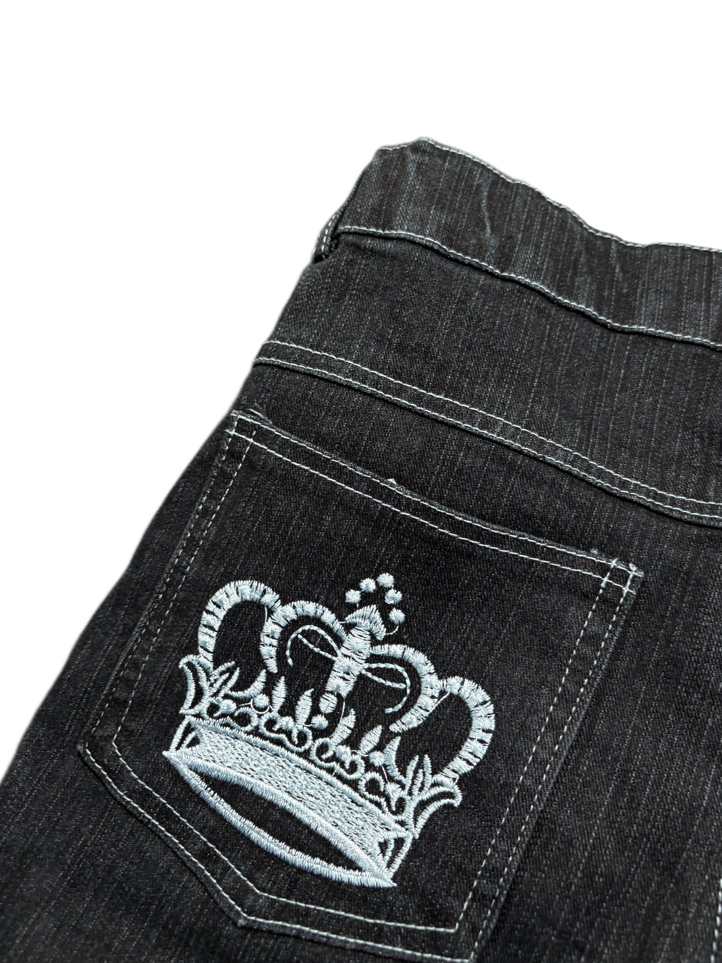 2000s washed crown jeans japan style