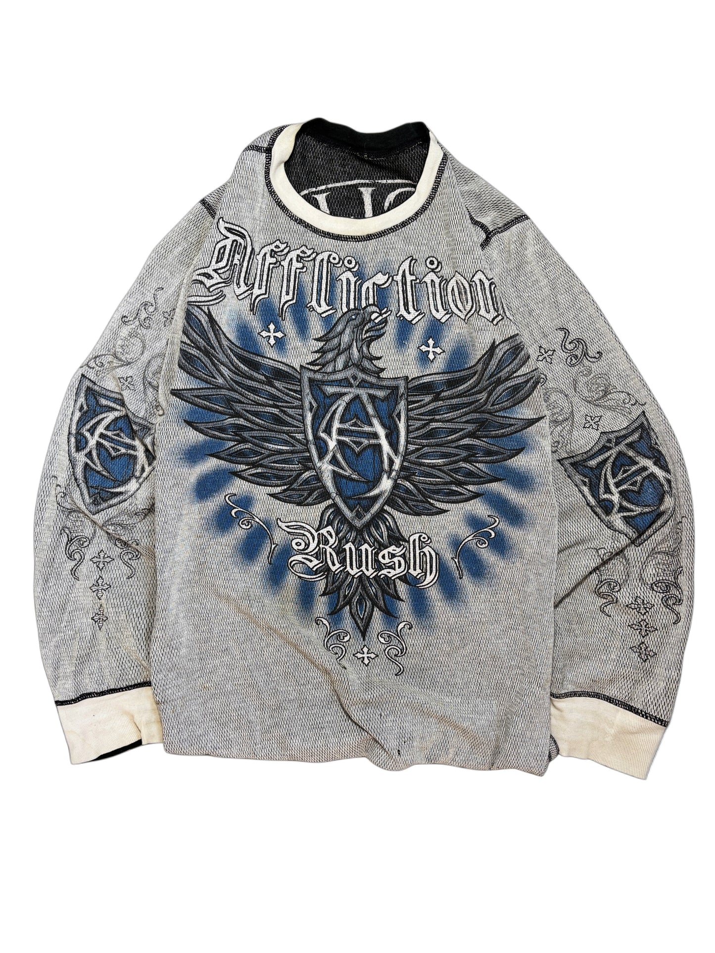 2000s Affliction crewneck double-sided *RARE*