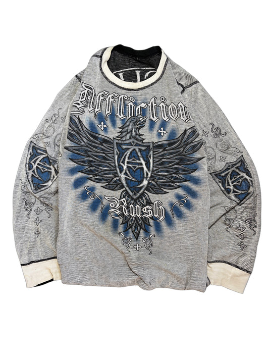 2000s Affliction crewneck double-sided *RARE*