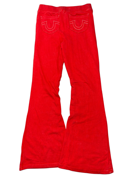 True Religion red washed flare pants