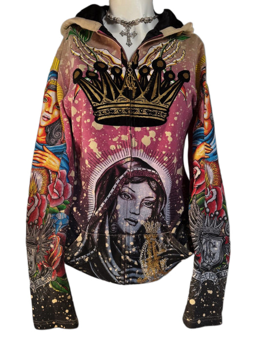 2000s *RARE* CHRISTIAN AUDIGIER ED HARDY ZIP HOODIE