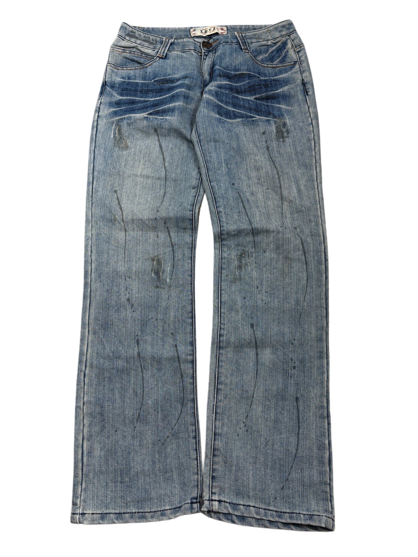 2000s Skull straight washed jeans