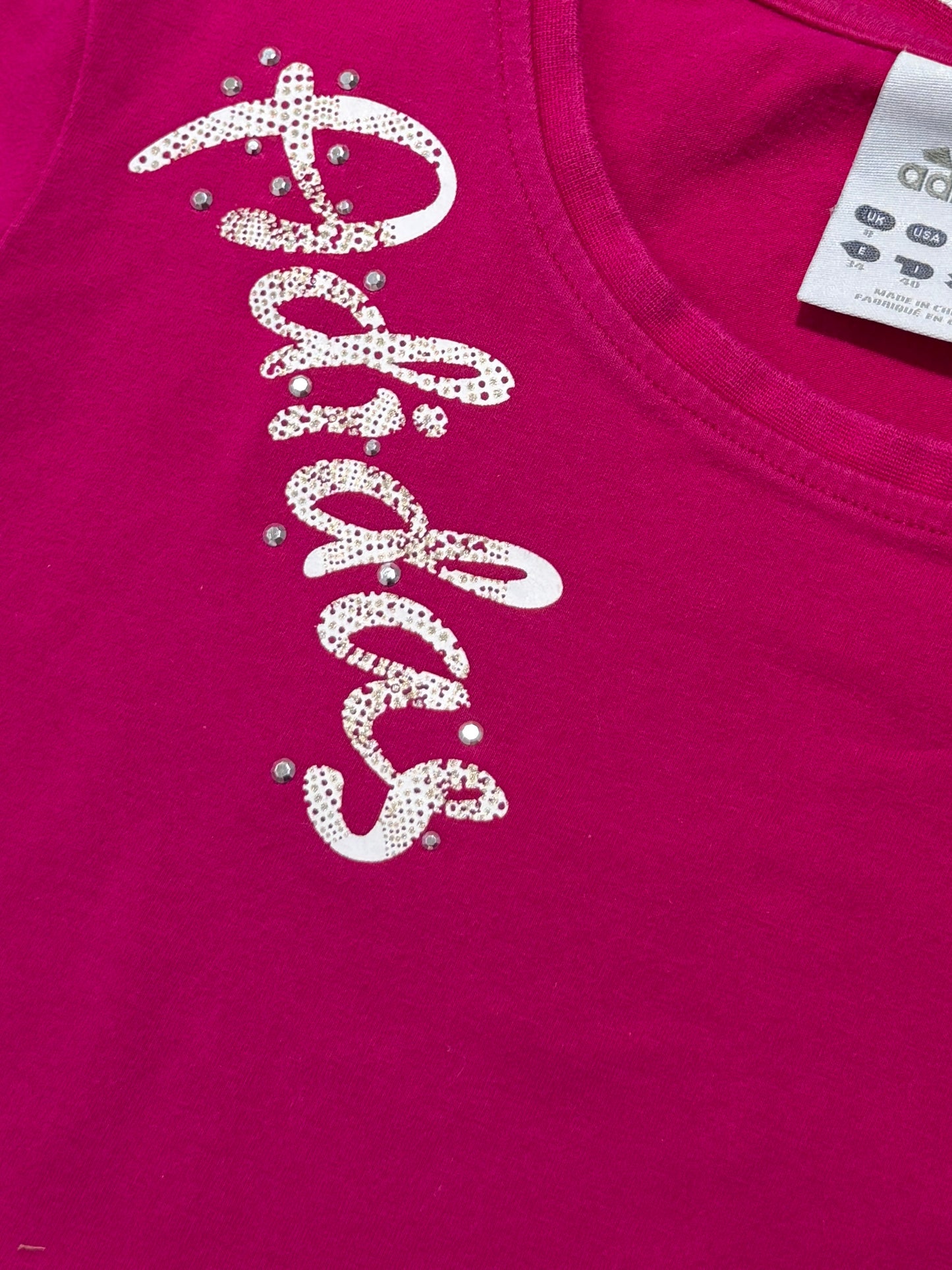 2000s Adidas baby tee pink t-shirt
