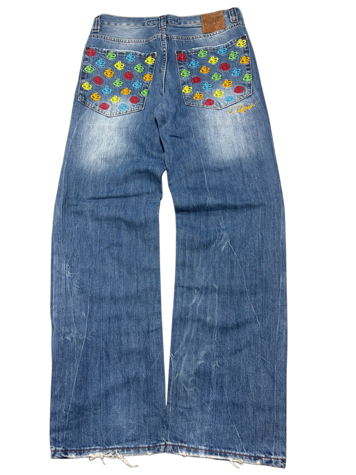 Redrum Embroidery Washed Jeans