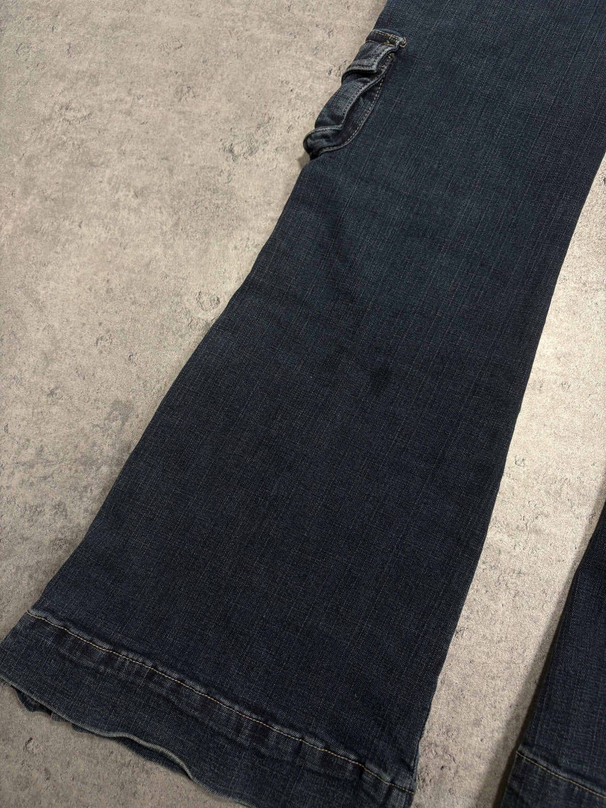 2000s Y2K Washed Flared Multipocket Jeans