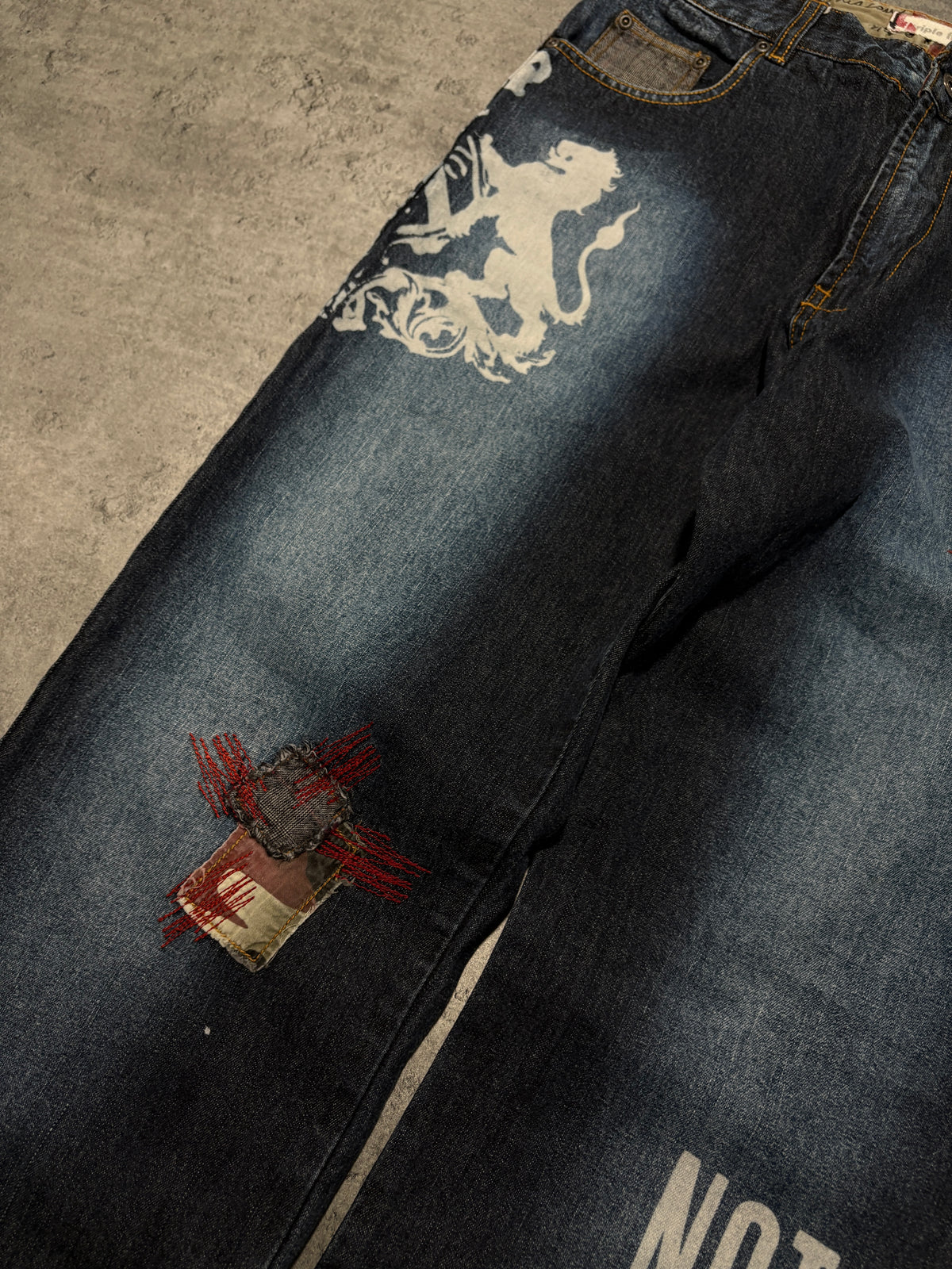 2000s Printed baggy Y2K Jeans