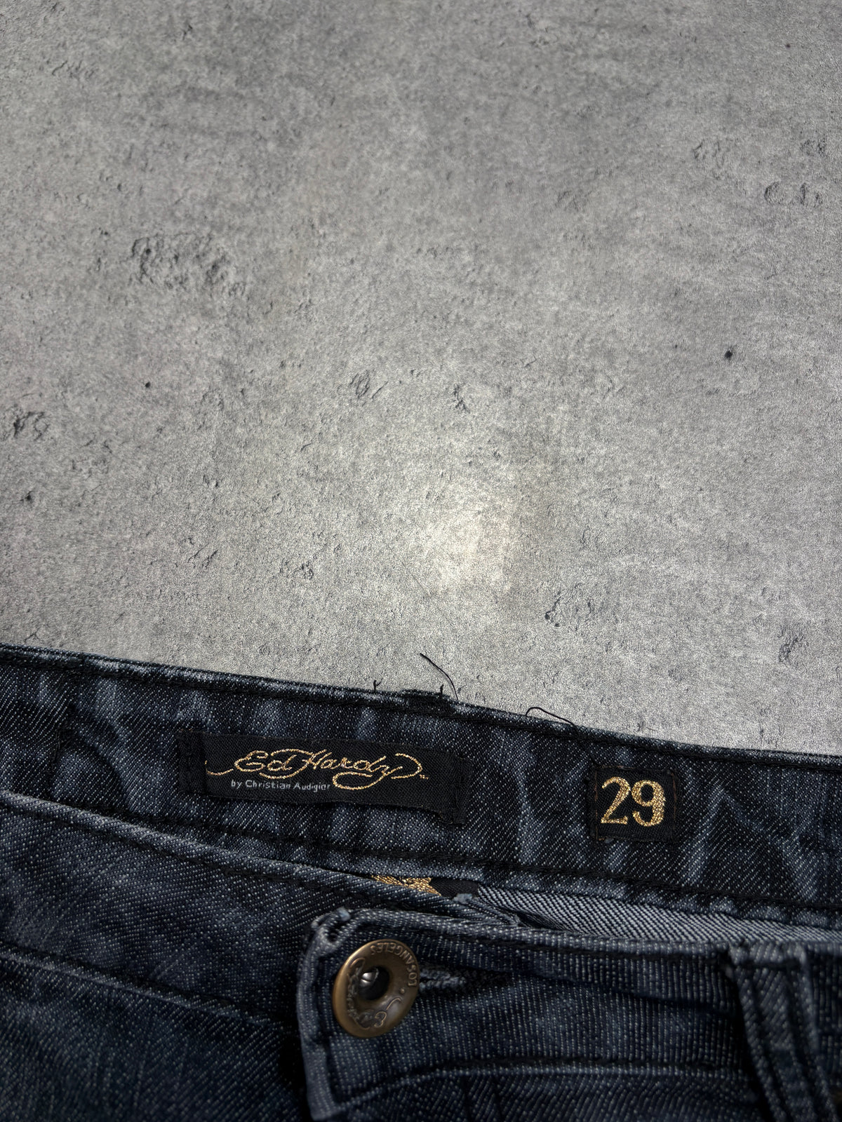 2000s Ed Hardy Y2K Skull Printed Low Rise Jeans