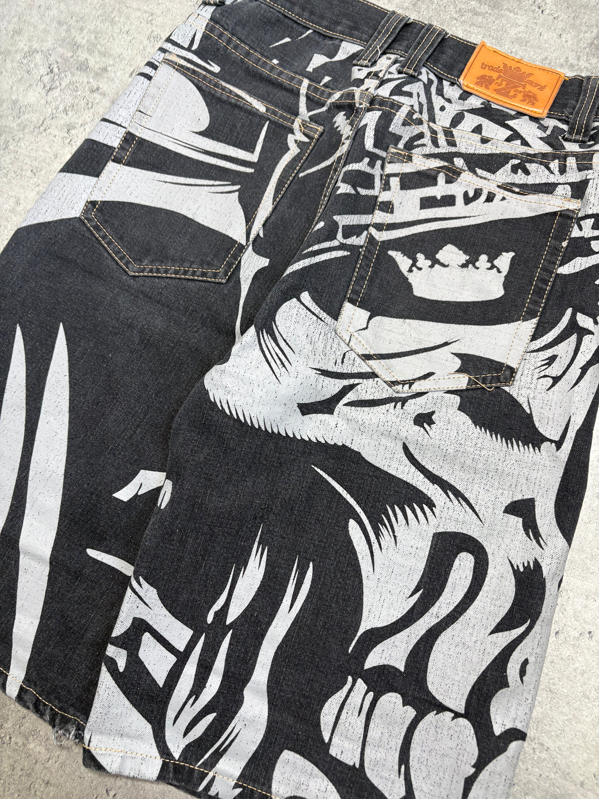 2000s Bsat Skull Jeans Jorts