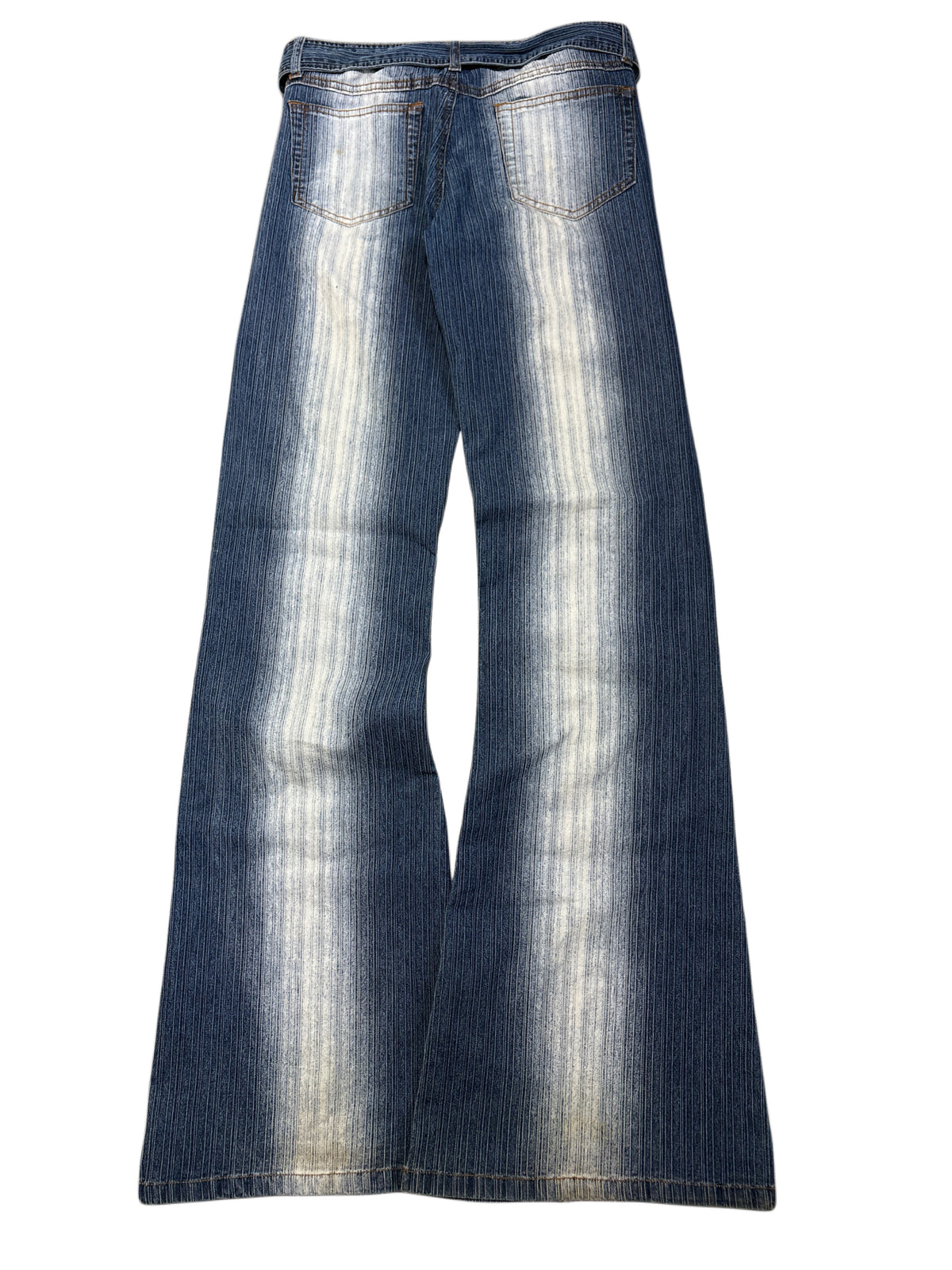 2000s Y2K Belt Flared Jeans bootcut Washed
